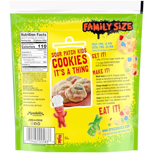 SOUR PATCH Kids Candy, Original Flavor, 1 Family Size Bag (1.8 lb)