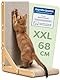 Knupis Kratzbrett Katze Groß 68 cm - Besonders Kratzfeste Kratzpappe für Katzen zur Krallenpflege - Bis zu 2 Jahre Kratzspaß - Leichte Montage - Wendbares Design L förmig - Schutz für Sofa und Wand