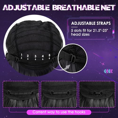 Image of S-noilite Zoey Black Blue Anime Wig with Space Buns and Bangs for Halloween
