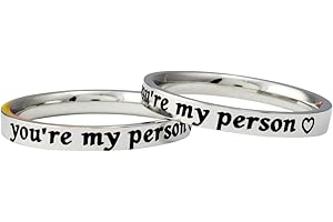 "You're my person" Stainless Steel Band Ring Set of 2