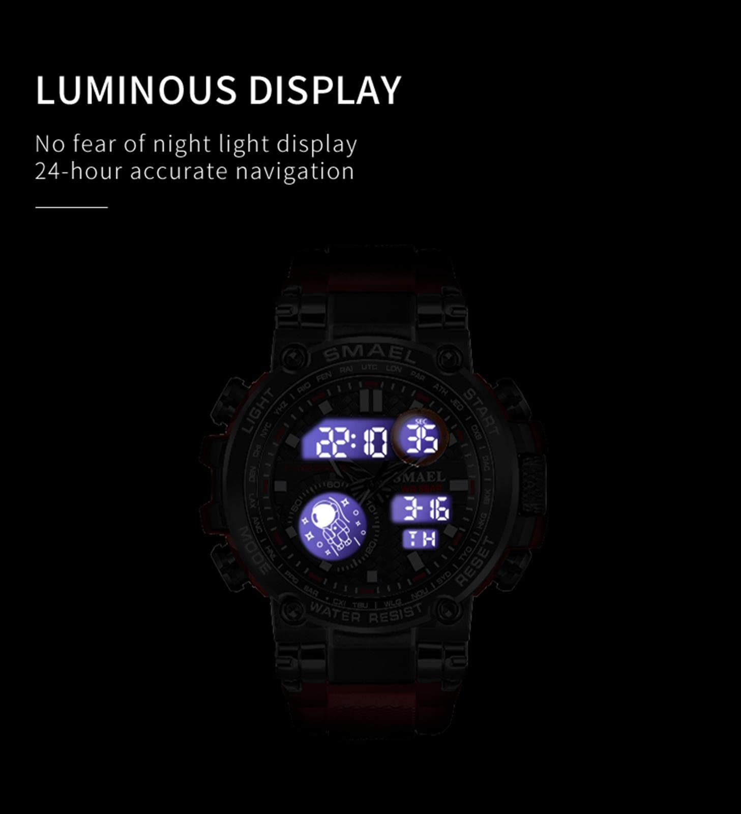 Reloj Deportivo para Hombres Multifuncionales Militar Analógico Digital Cuarzo Reloj para Hombre