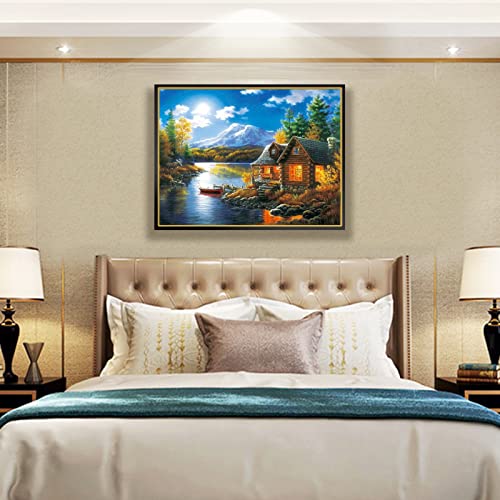 cukol cukol Cross Stitch Kits for Adults, 11CT Village Landscape Pre Printed Stamped Cross-Stitch Patterns - Image 3