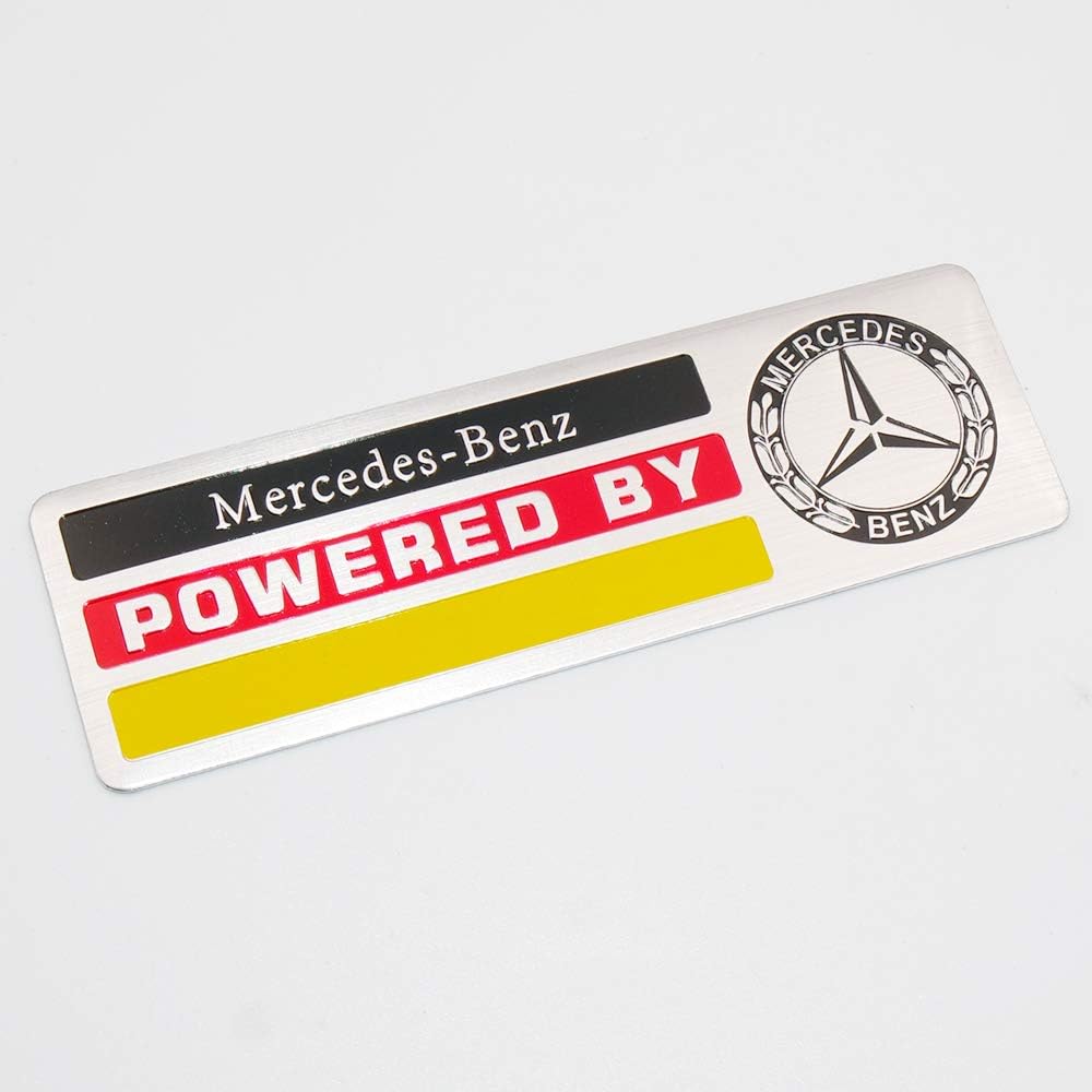 US85 Direct Mercedes-Benz 3D Universal Exterior & Interior AMG Edition Multimedia Emblem Decal Badge Decoration Refit Logo Gift (Power by Mercedes-Benz)