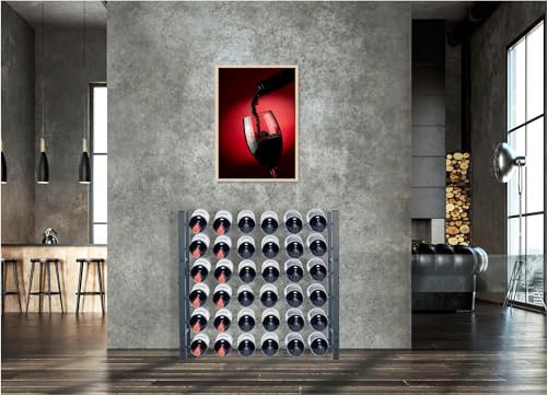 Soporte para Botellas de Vino Negro 65x20x60cm 36 Botellas miniatura 2