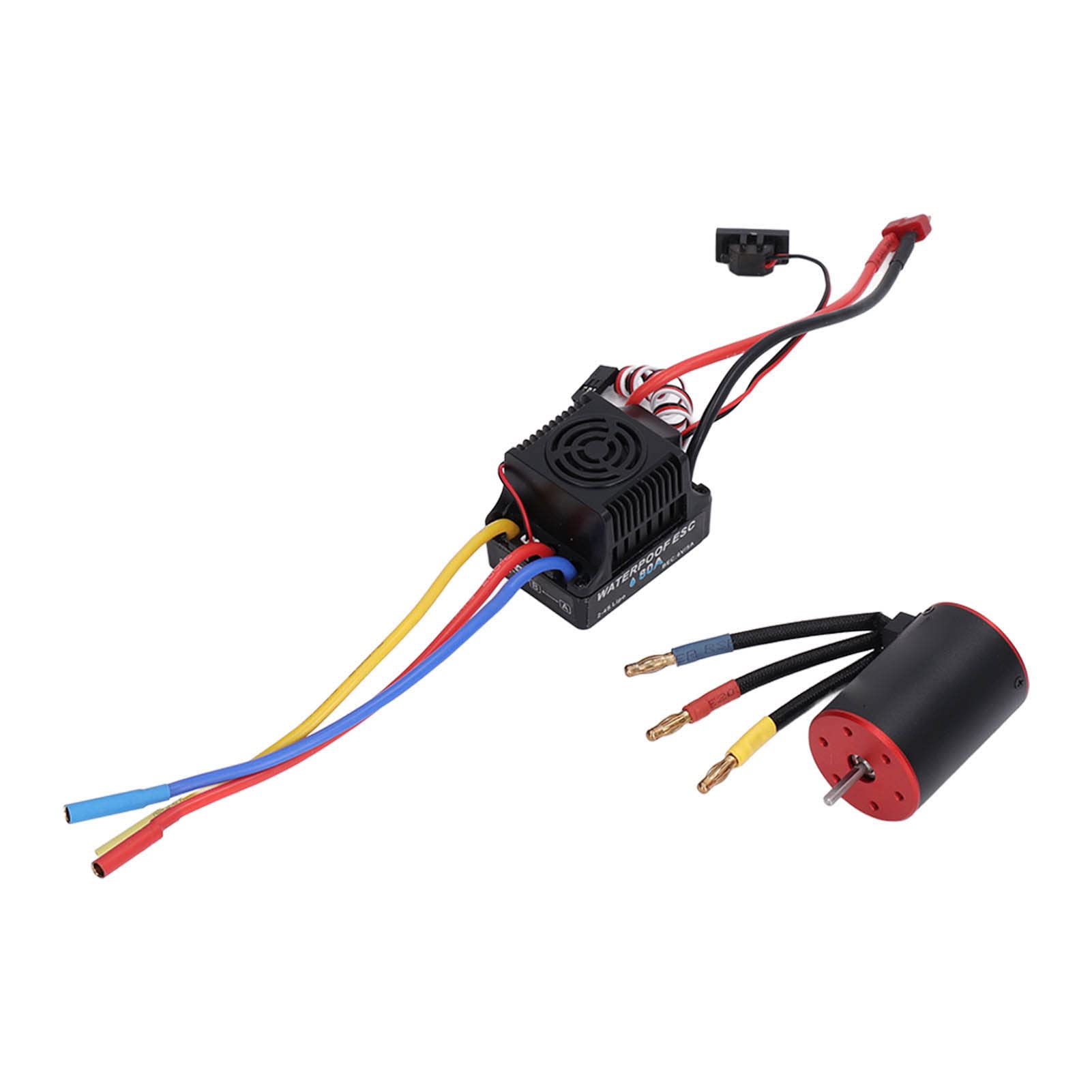 RC 3650 2300KV Motor sin escobillas 80A ESC Combo impermeable con soporte de enchufe Banana de 4mm para coche de Control remoto 1/8 1/10