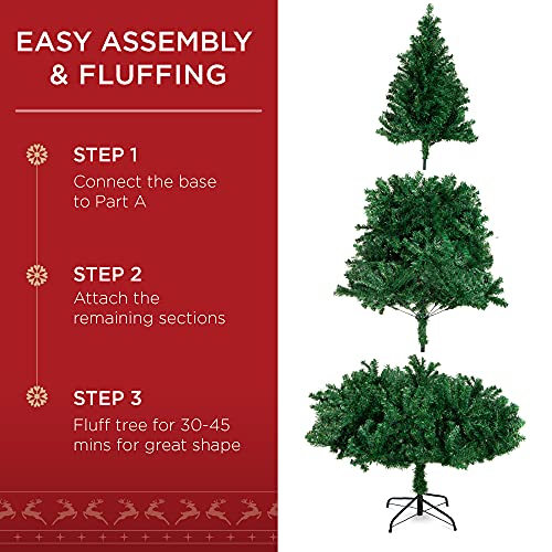 Best Choice Products SKY6341 6Ft Pre-Lit Premium Hinged Artificial Holiday Christmas Pine Tree thumb #3