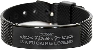 Mugart Dental Nurse Anesthetist Shark Mesh Bracelet Birthday Gifts, This Dental Nurse Anesthetist is a Fucking Legend, Dental Nurse Anesthetist Christmas Graduation Gifts for Dental Nurse Anesthetist
