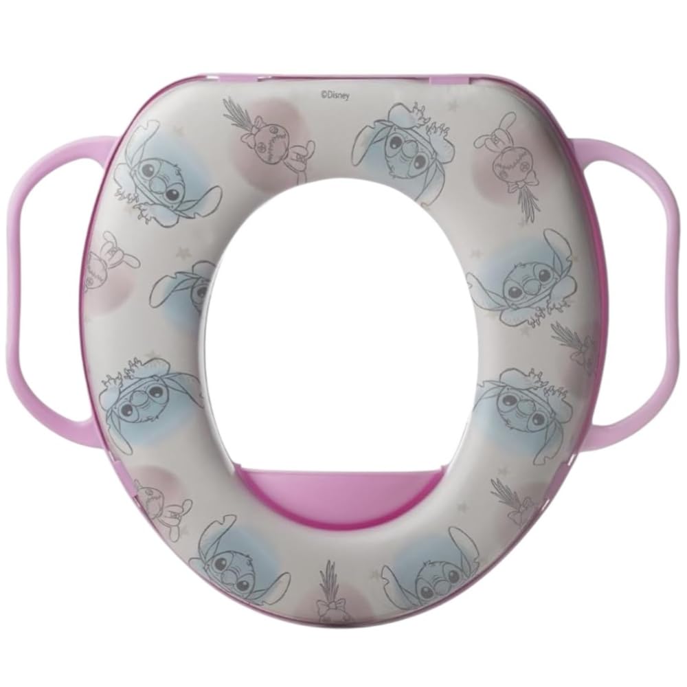 Disney Stitch Toilet Reducer for Children with Handles Ergonomic Universal Seat 35 x 30 cm Water Adapter, Comfortable and Safe, Easy to Clean from 10 Months