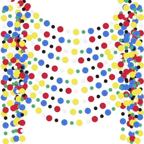 Image of Outus 10 Pieces Colorful Circle Garland Banner Hanging Paper Dot Decorations for Classroom, Birthday Party, Baby Shower, Wedding Backdrop & Photo Booth Graduation Decor (Classic Color)