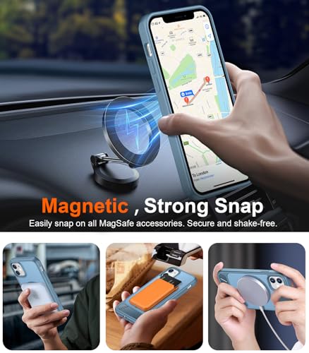 Image of Magnetic Compatible with iPhone 11 Phone Case, [Built-in Invisible Kickstand][Compatible with MagSafe] [Military Grade Shockproof] Slim Translucent Matte Phone Case for iPhone 11 6.1 inch
