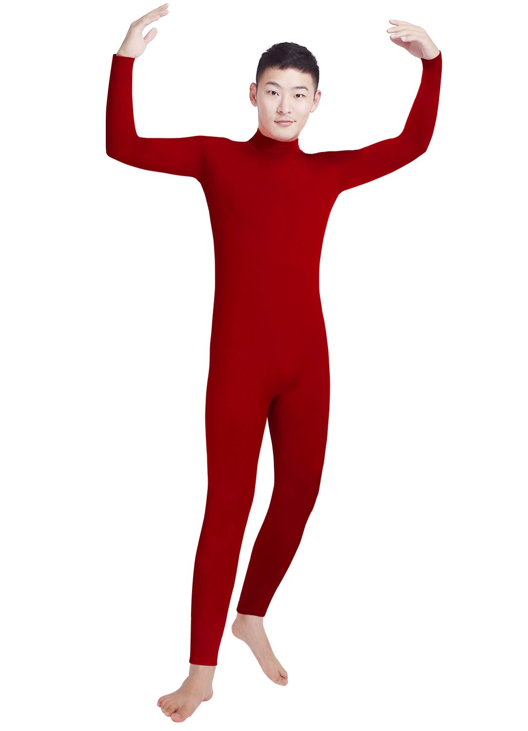 Shinningstar Boys' Men's Zentai Unitard Spandex Turtleneck Long Sleeve Dancewear Bodysuit
