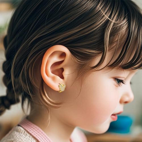 Gold Cute Hoop Earrings for Girls Teens Women - Sterling Silver Hypoallergenic Cubic Zirconia Mouse Earrings Dainty Lovely Loop Earrings Fashion Jewelry Adorable Gifts for Christmas Birthday Daughter3