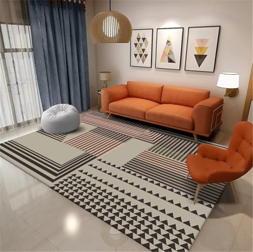 Tapis noir 100x150cm lavable et robuste pour salon et enfant