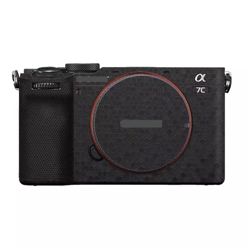 Camera Skin Wrap A7C2 Anti-Scratch Sticker Coat Vinly Protective Film Body Protector Decals Cover for Sony A7CR A7C II (Honeycomb Black)