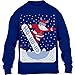Shirtgeil Babbo Natale sullo Snowboard Ho-Ho-Ho Ugly Xmas Maglione per Bambini e Ragazzi 12-14 Anni (152-164cm) Blu
