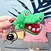 KALUO Ragazzi ragazza regalo morso mano trucco gioco borsa accessori innovativo giocattolo coccodrillo portachiavi gioco giocattoli portachiavi auto portachiavi portachiavi borsa ciondolo (nero)