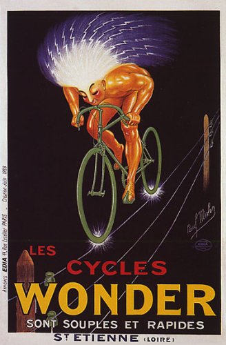 Affiche Vintage Cycles Wonder 1923 – Vélo, Publicité Française, Reproduction