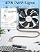 AmRunJe 2PCS PWM 4Pin Computer Case Fan 120mm x 25mm 12v DC Brushless Fan for Cooling PC Case Heat-Sink Refrigerator Engraver CPU Gaming