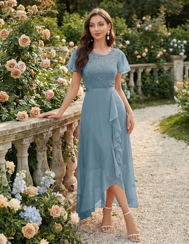 Image of BeryLove Formal Dresses for Women 2026 Wedding Guest with Slit Cocktail Elegant Lace Long Prom Dress