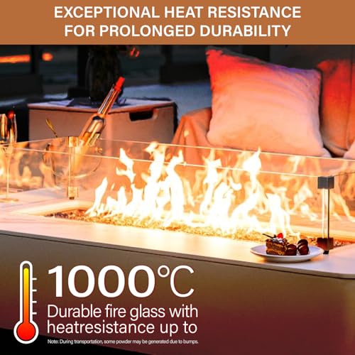 NUPICK 20 Pound Fire Glass, 1/2 Inch Reflective Fire Pit Glass, Tempered Firepit Glass Rock for Propane or Natural Gas, Glass Rocks for Fire Pit Table or Fireplace, Gold & Green & Copper Mix