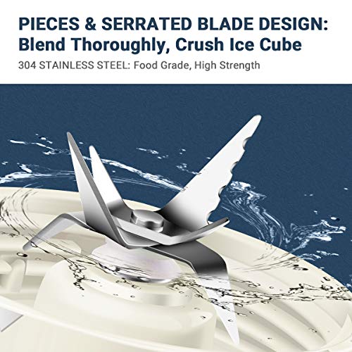 Personal Blender, Redmond Powerful Smoothie Blender With 2 Portable Bottle 2 Speed Control & Pulse Function 6 Stainless Steel Blades, Bpa Free (Cream) #TOP2