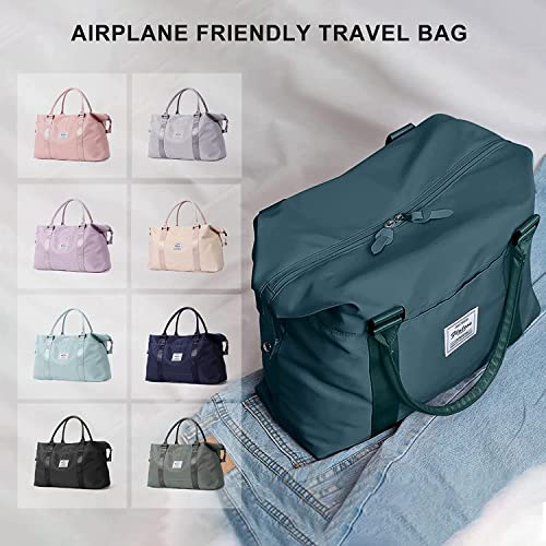 Sport Travel Duffle Bag Large Gym Tote Bag For Women, Weekender Bag Carry On Bag For Airplane, Ladies Beach Bag Overnight Bag Waterproof Bag Luggage Bag With Wet Bag Peacock Blue #TOP5