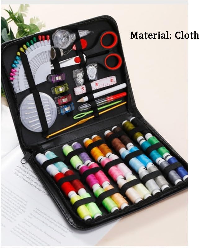 MVNOIRE Fabric Portable Sewing Kit Household Patching Bag Tools Needle Thread Box