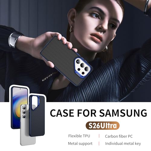 Eorkvr Carbon Fiber Case for Samsung Galaxy S26 Ultra Magnetic Case Compatible with Magsafe, Mil-Grade Drop Protection, Metal Camera Kickstand Slim Fit Shockproof Silicone S26 Ultra Phone Cover by Eorkvr - Used condition - Image 8