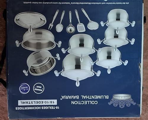 Set Batteria18 pezzi pentole Dietetica Bavaria Collection"Elegance" inox 18/10