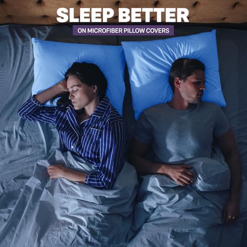 Yorkshire Bedding Pillow Cases 2 Pack - Brushed Microfiber Housewife Pillowcase Hypoallergenic Pillow Cover Standard Size with Envelope Closure (Sky Blue, 50 x 75 cm) - Image 6
