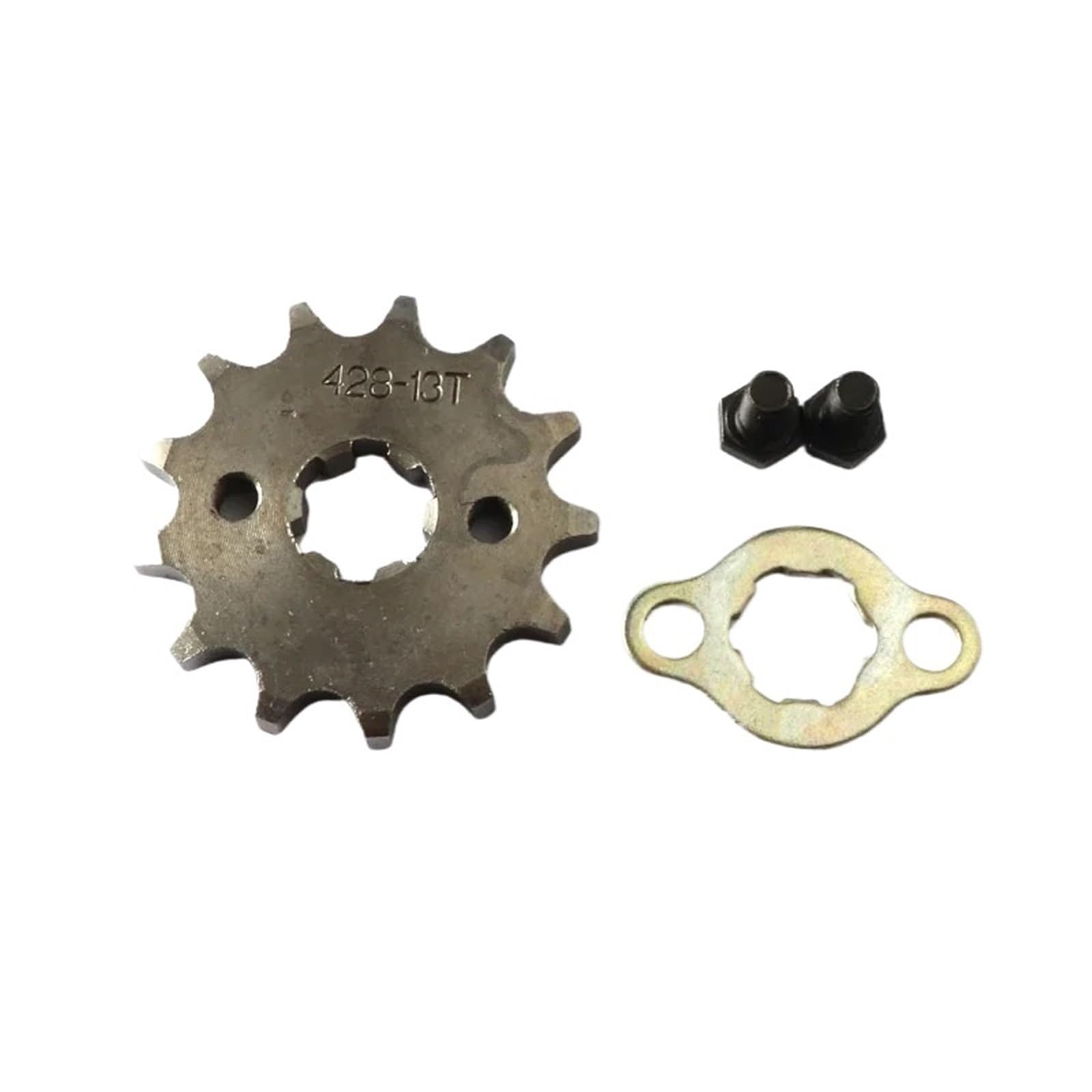 FLFHDUP Motorcycle Sprocket 428# 10T 11T 12T 13T 14T 15T 16T 17T 18T 19T Teeth 17mm 20mm Chain Sprocket With Retainer Plate Lock Chain Sprocket(13T-20mm)