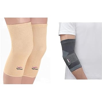 TYNOR Nylon Knee Cap Pair(Relieves Pain, Support, Uniform Compression)-Medium Elbow Support(Compression,Pain Relief)-Medium - image, photos