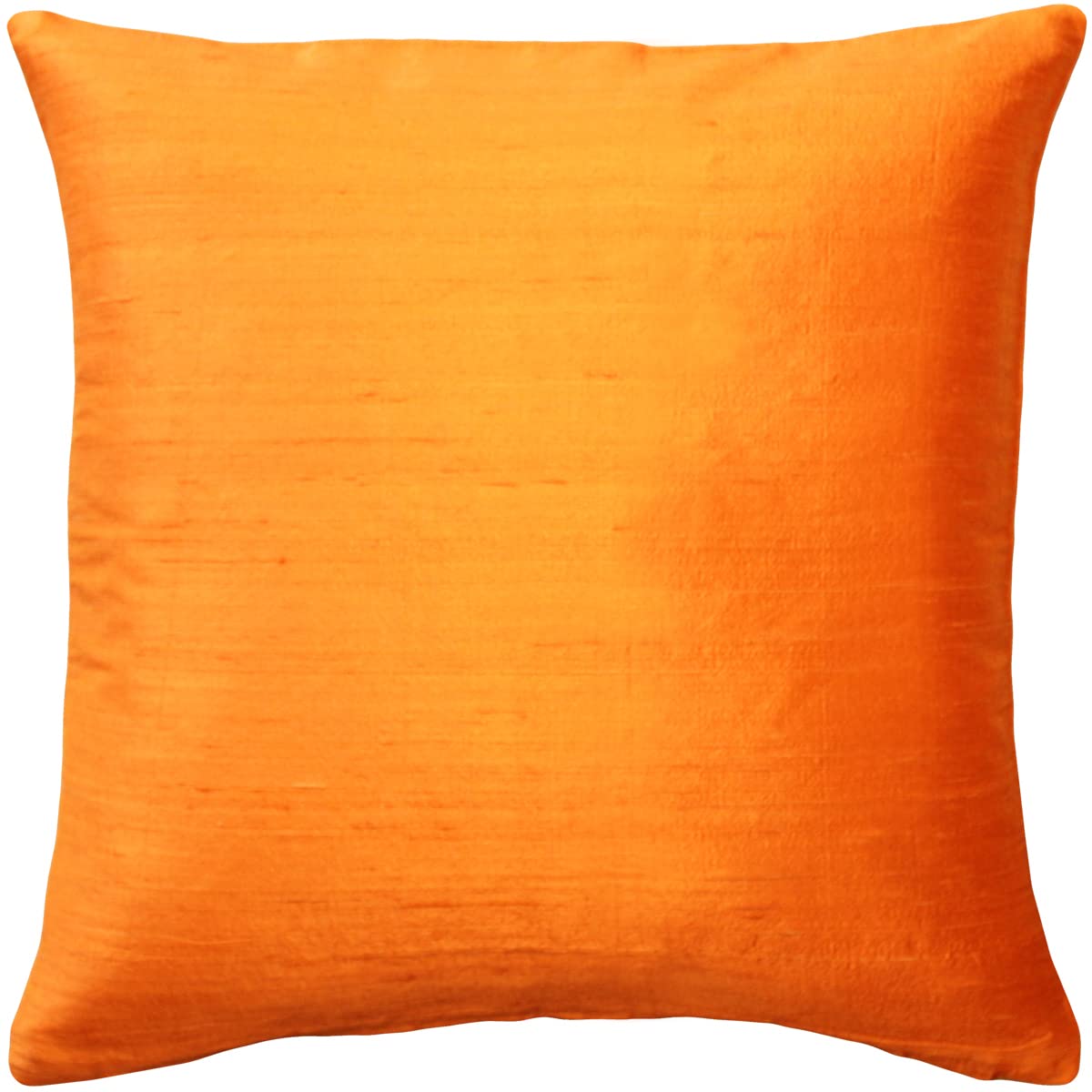 Sankara 100% Natural Dupioni Fine Silk Decorative Throw Pillow with Insert Included, Orange, 20 X 20 (12+ Colors)