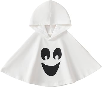 Toddler Baby Boys Girls Halloween Costume White Ghost Face Cloak Cape Party Cosplay Robe Ghost Costume