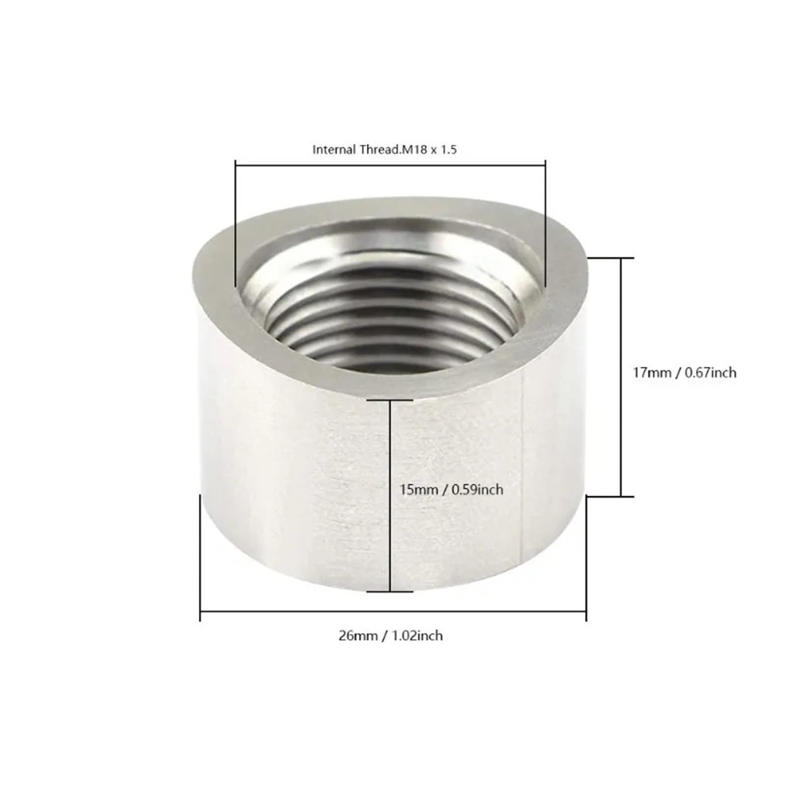 Sauerstoffsensor Sauerstoffsensor-Adapter, gebogener geschweißter Stopfen M18 x 1,5, O2-Sensor-Utensilien, Design-ABQA