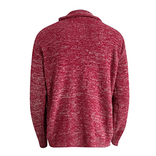 ADHOWBEW Sweaters for Men Shawl Collar Cardigan with Pockets Winter V Neck Warm Fall Casual Button Down Long Sleeve Coat4