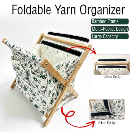 Image of Yarn Bag, Knitting Crochet Bag, Portable Yarn Storage Bags Organizer for Crocheting Project,Yarn Storage Organizer for Yarn Skeins