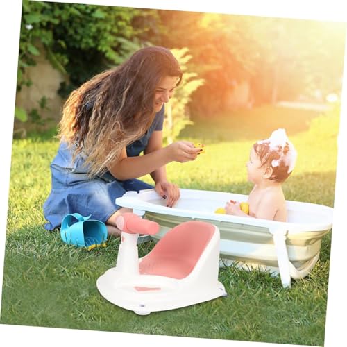 Image of Sevia Suction Cup Bath Seat Bath Tub Seat Anti Slip Bath Chair for Toddler Kids Up, Baby Bath Shower Chair with Backrest Support,Non-Slip Soft Mat,Secure Suction Cups (Pink)