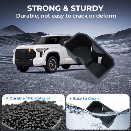 Image of Cup Holder Inserts for Toyota Tundra 2026 2025 2024 2023 2022 (Only Fits for SR /SR5 /Limited /TRD Pro), Interior Accessories TPE Cup Holders Covers Protector for 2022-2026 Tundra, Black