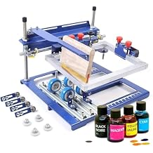 Manual Cylinder Press Printer, Cylindrical Screen Printing Machine,Left-Right Push-Pull,Curved Bottle Screen Printing Machine for 6.7 Inches Diameter,for Bottles,Mugs,Cups