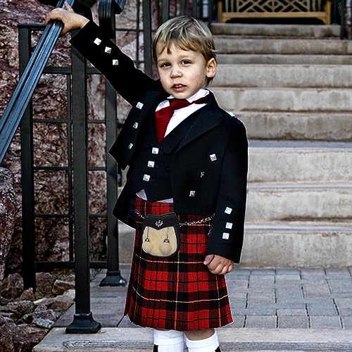 Kid's Rabbit Fur Semi Dress Sporran - Semi Dress Rabbit Fur Sporran for Kids, Children’s, Babies. (Black, Medium 5-12 Years)3