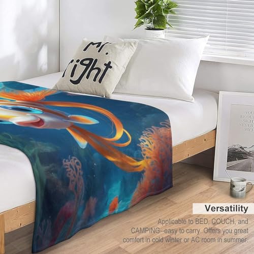 Couverture poisson en flannel douce 130x180 cm pour lit et canapé - 6