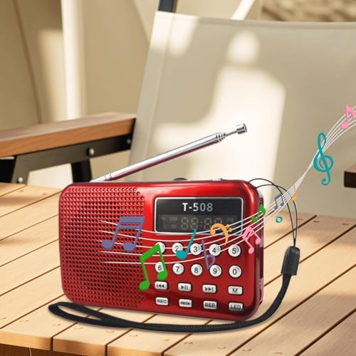 Radio AM/FM portátil digital compacta con pantalla LED y altavoz para música 6