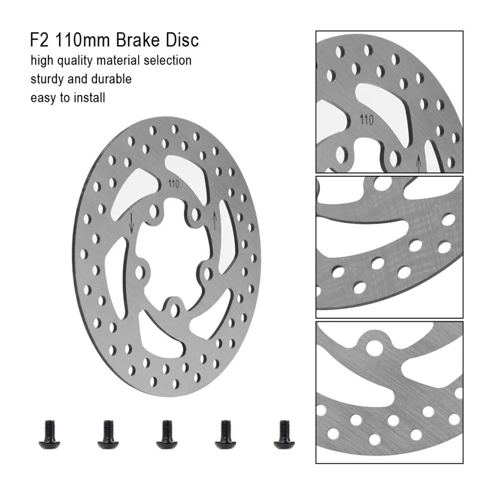 Bremsscheiben 110 Mm Bremsscheibe Für Ninebot F2 Vorderrad, Edelstahl-Rotorbelag, 5 Löcher Mit 5 Schrauben, Ersatzteile
