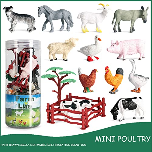 FLORMOON 12 Stück Mini Bauernhoftiere Figuren, realistische Tierspielfiguren, Lernspielzeug, Osterei-Füller, Cupcake… – Bild 5