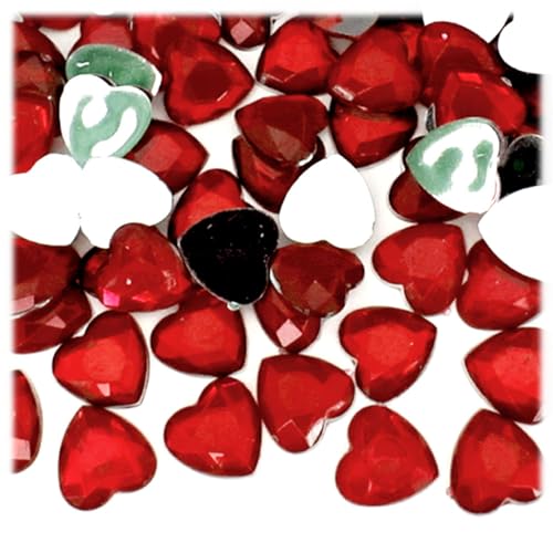 The Crafts Outlet 144pc Rhinestones Heart 14mm - Flatback Devil Red Wine