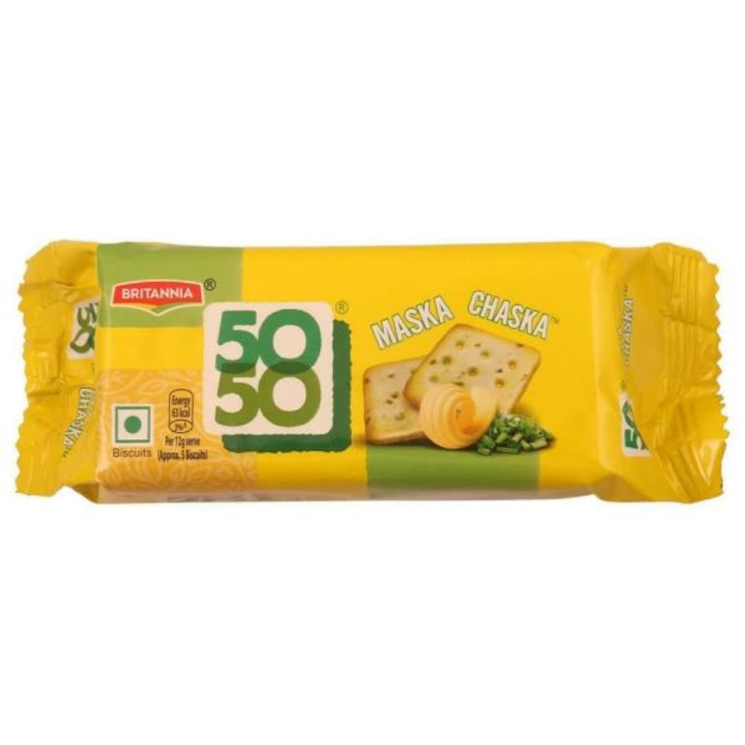 UNIQUE Britannia Biscuit 50 50 Maska Chaska, 55g (Pack of 3) UNIQUE