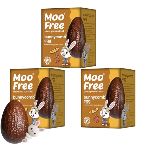 Moo Free Easter Egg Bulk Buy Dairy Free | Gluten Free | Vegan Milk Chocolate | Easter Egg Hunt Kids Party Bags & Family Treats (3 Box Bunnycomb)