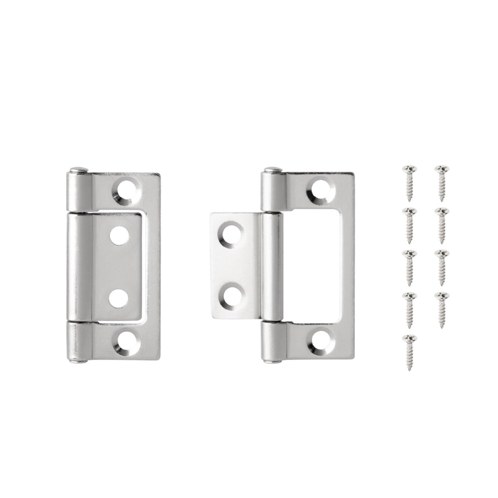 Wsqhao Silver 2 Inch 4Pcs Flat Metal Hinges 360 Degree For Cabinet Doors Windows Wooden Box Home For Door(Silver 2 Inch)