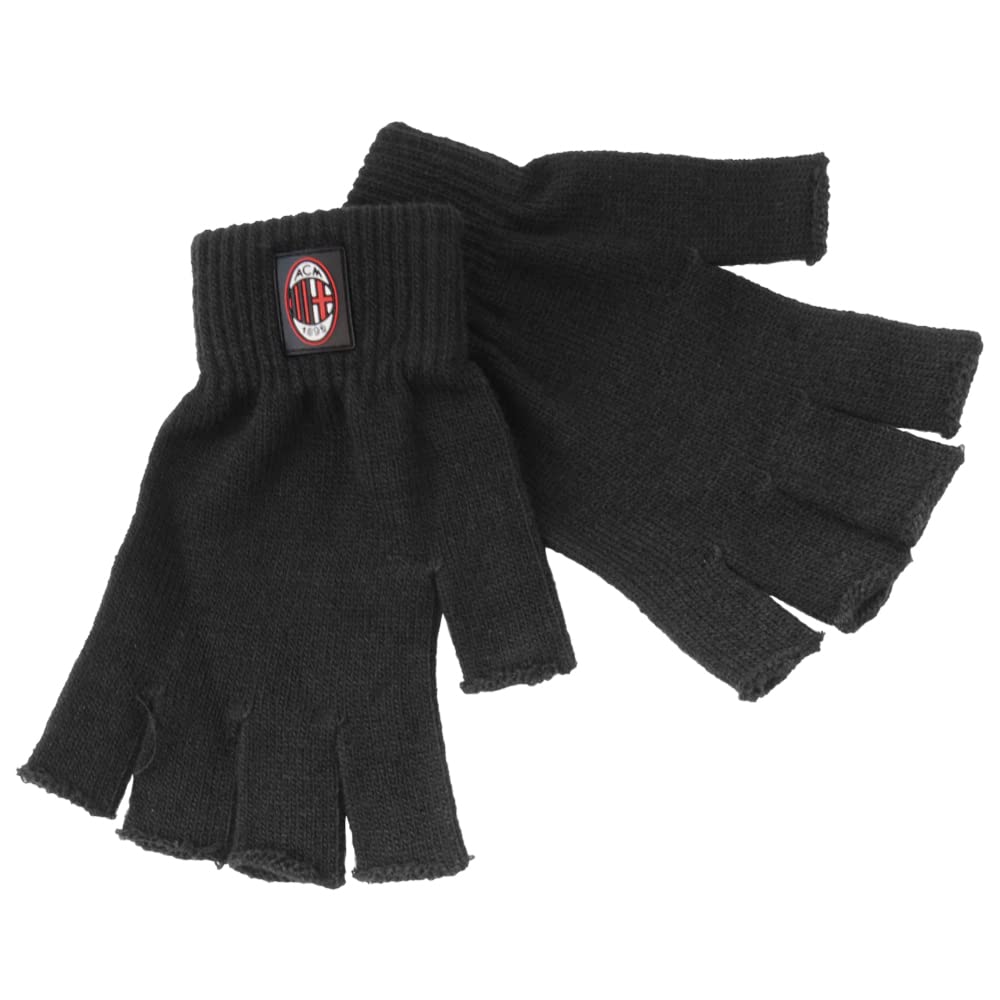 Ac Milan Guanti a Maglia Mezze Dita Prodotto Ufficiale Official Merchandising